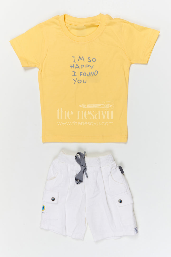 The Nesavu Boys Casual Set Boys Cotton Casual Outfit for Outings and Summer Wear Nesavu Nesavu boys cotton casual outfit for outings with breathable fabric and comfortable shorts summer kids wear