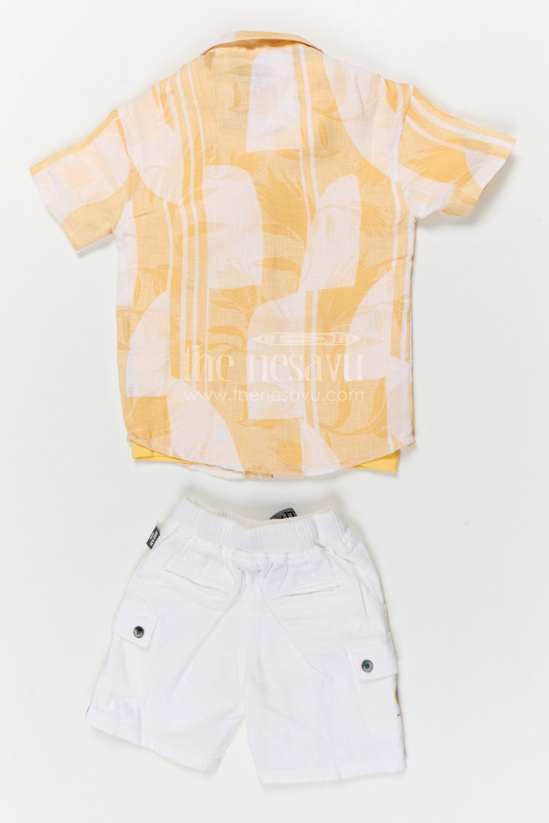 The Nesavu Boys Casual Set Boys Cotton Casual Outfit for Outings and Summer Wear Nesavu Nesavu boys cotton casual outfit for outings with breathable fabric and comfortable shorts summer kids wear