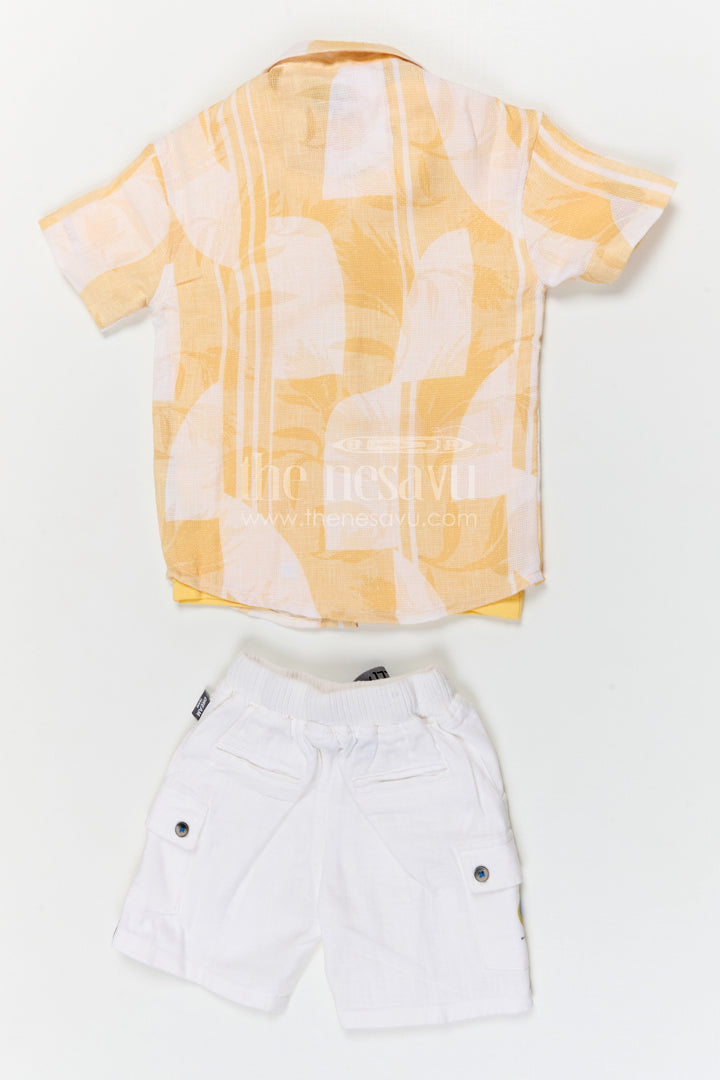 The Nesavu Boys Casual Set Boys Cotton Casual Outfit for Outings and Summer Wear Nesavu Nesavu boys cotton casual outfit for outings with breathable fabric and comfortable shorts summer kids wear