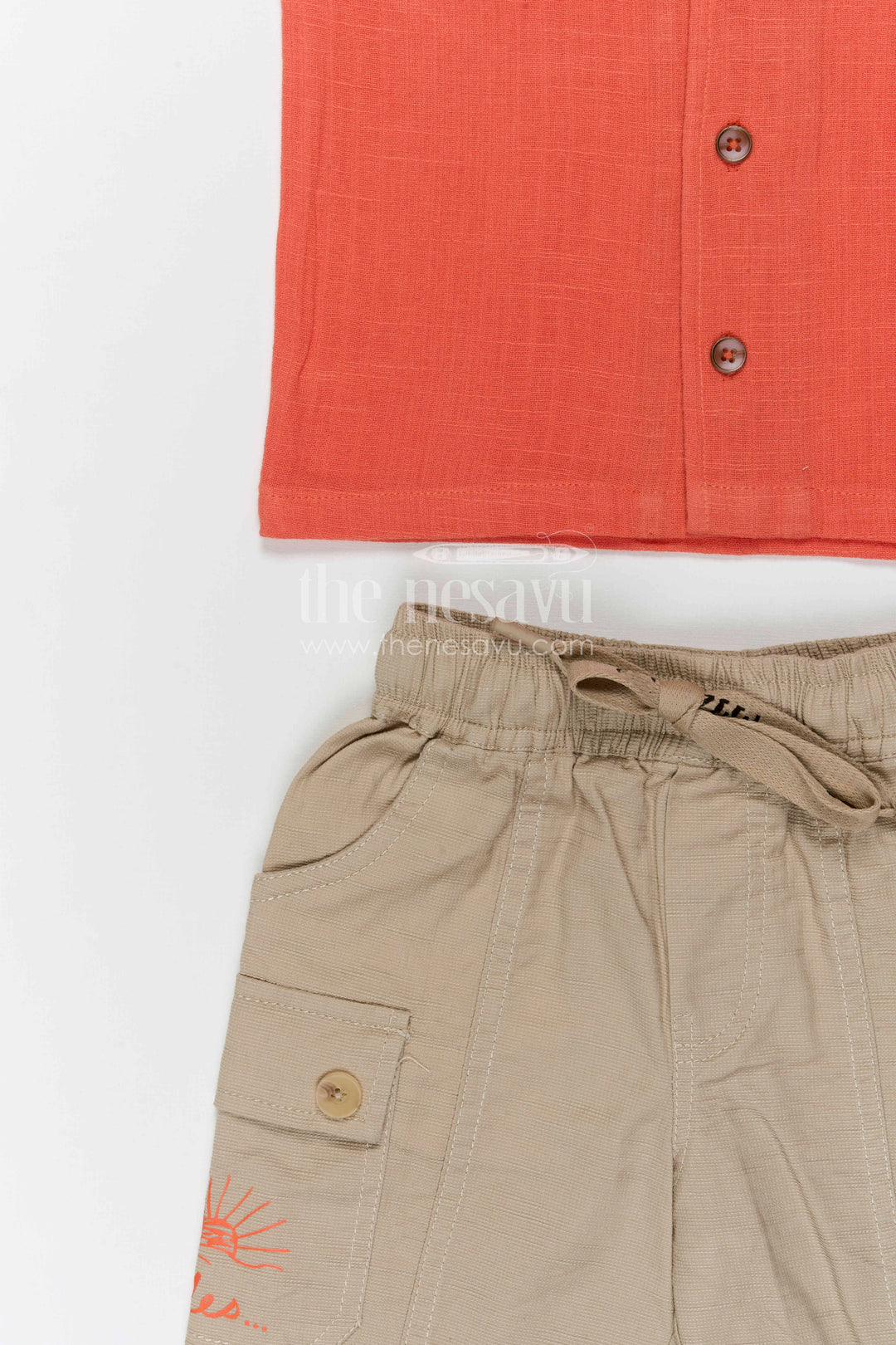 The Nesavu Boys Casual Set Boys Cotton Casual Set for Daily Wear and Summer Outings Nesavu Nesavu boys cotton casual set for daily wear with breathable fabric and comfortable shorts summer outfit