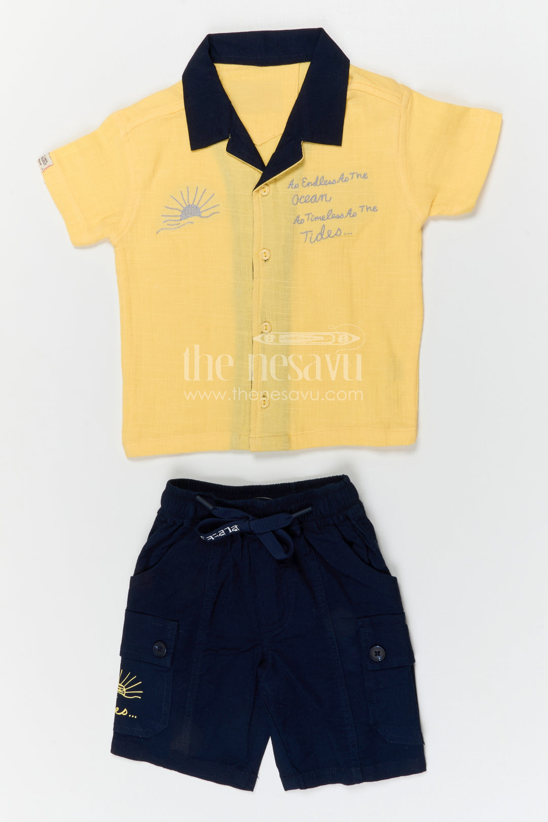 The Nesavu Boys Casual Set Boys Cotton Casual Set for Playtime and Everyday Comfort Nesavu Nesavu boys cotton casual set for playtime with breathable fabric and easy fit shorts everyday wear