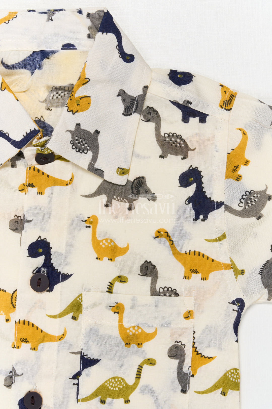 The Nesavu Boys Casual Set Boys Cotton Casual Set with Dinosaur Print for Everyday Adventures Nesavu Nesavu boys cotton casual set with dinosaur digital print – fun and comfy outfit for toddlers