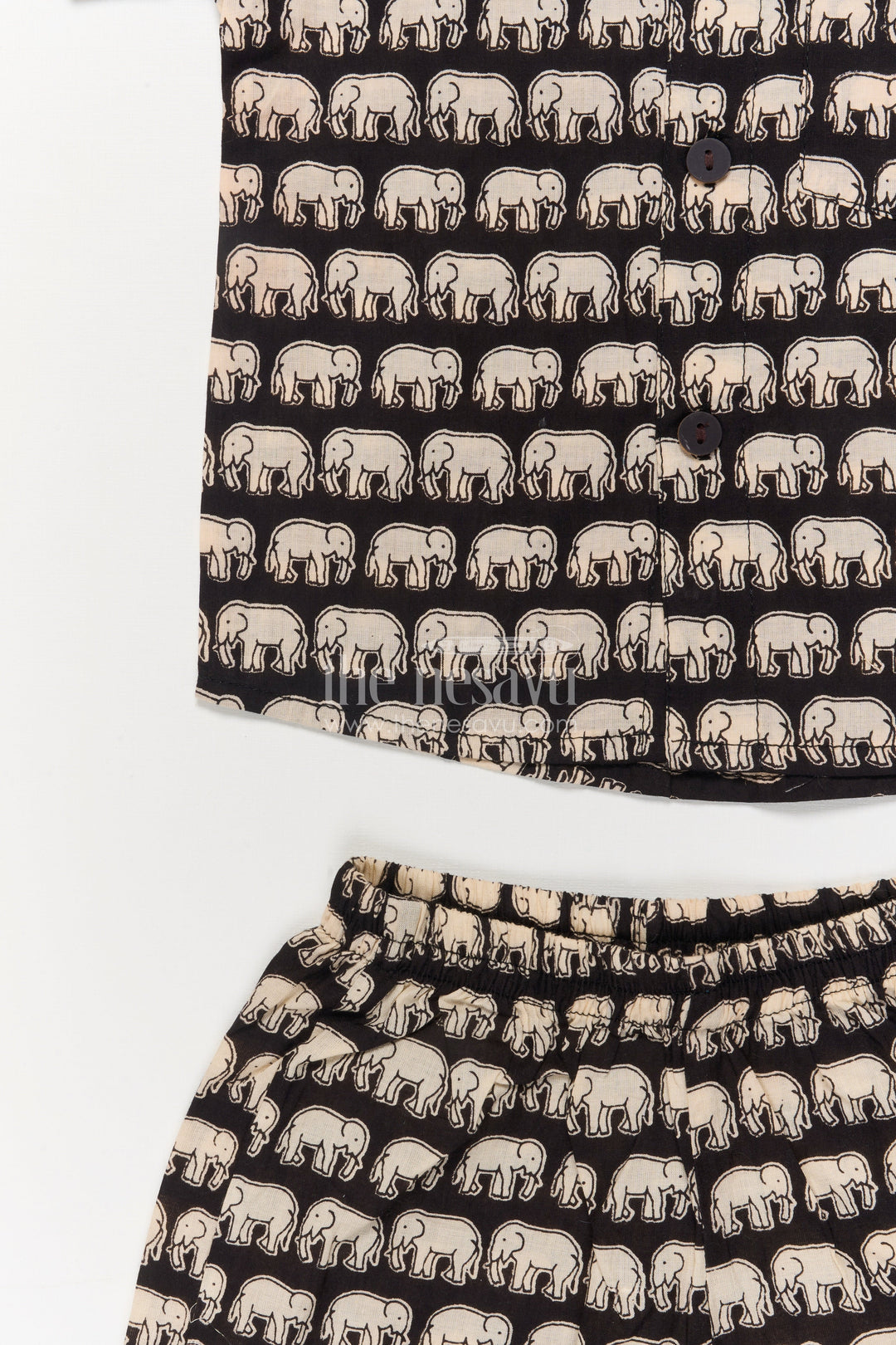 The Nesavu Boys Casual Set Boys Cotton Casual Set with Elephant Print for Playful Comfort Nesavu Nesavu toddler boys cotton casual outfit with elephant digital print – fun and breathable daily wear