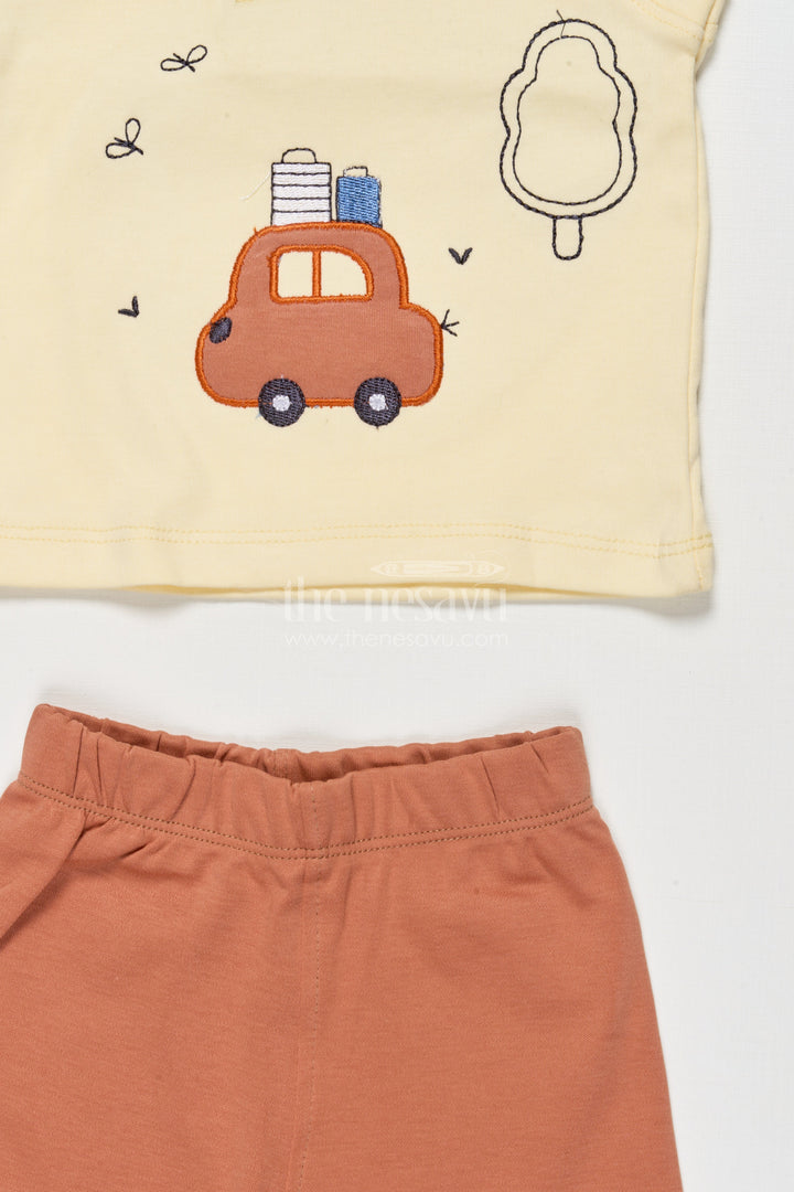 The Nesavu Boys Casual Set Boys Cotton Casual Set with Embroidery for Outings and Playdates Nesavu Nesavu boys cotton casual wear set embroidery everyday outings play