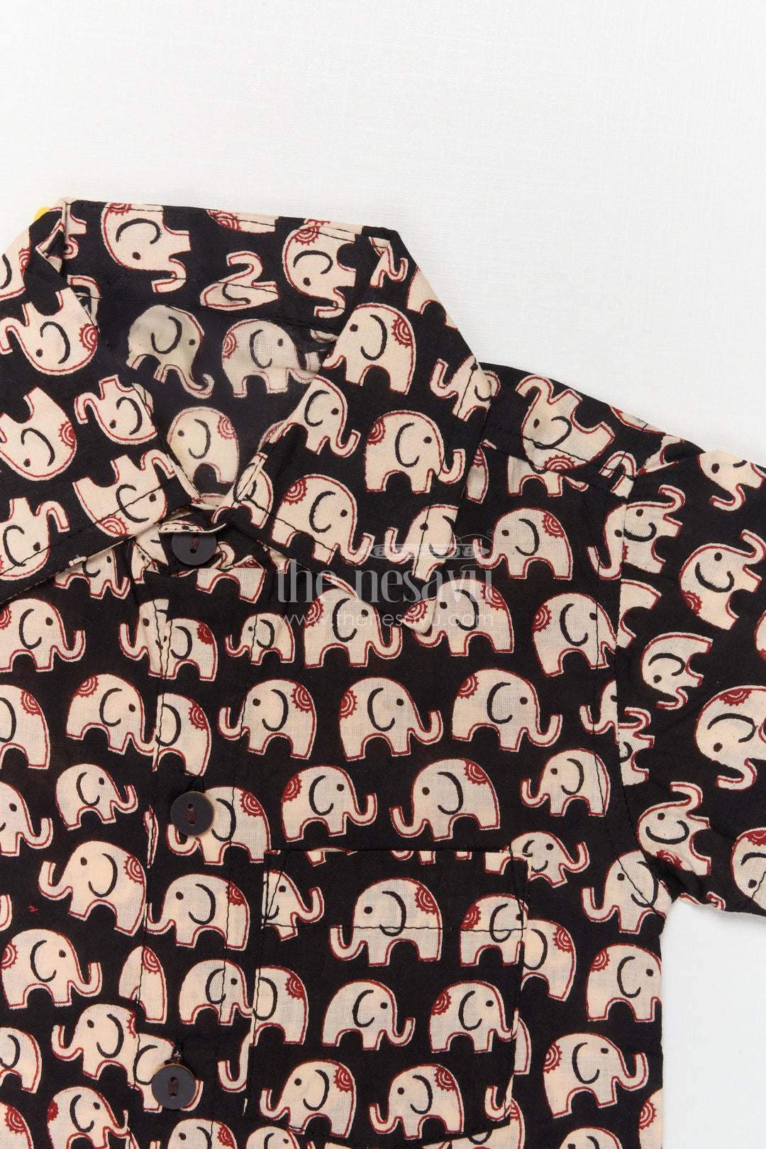 The Nesavu Boys Casual Set Boys Cotton Casual Wear Set with Elephant Pattern for Playful Days Nesavu Nesavu boys cotton set with elephant digital print – breathable casual outfit for toddlers