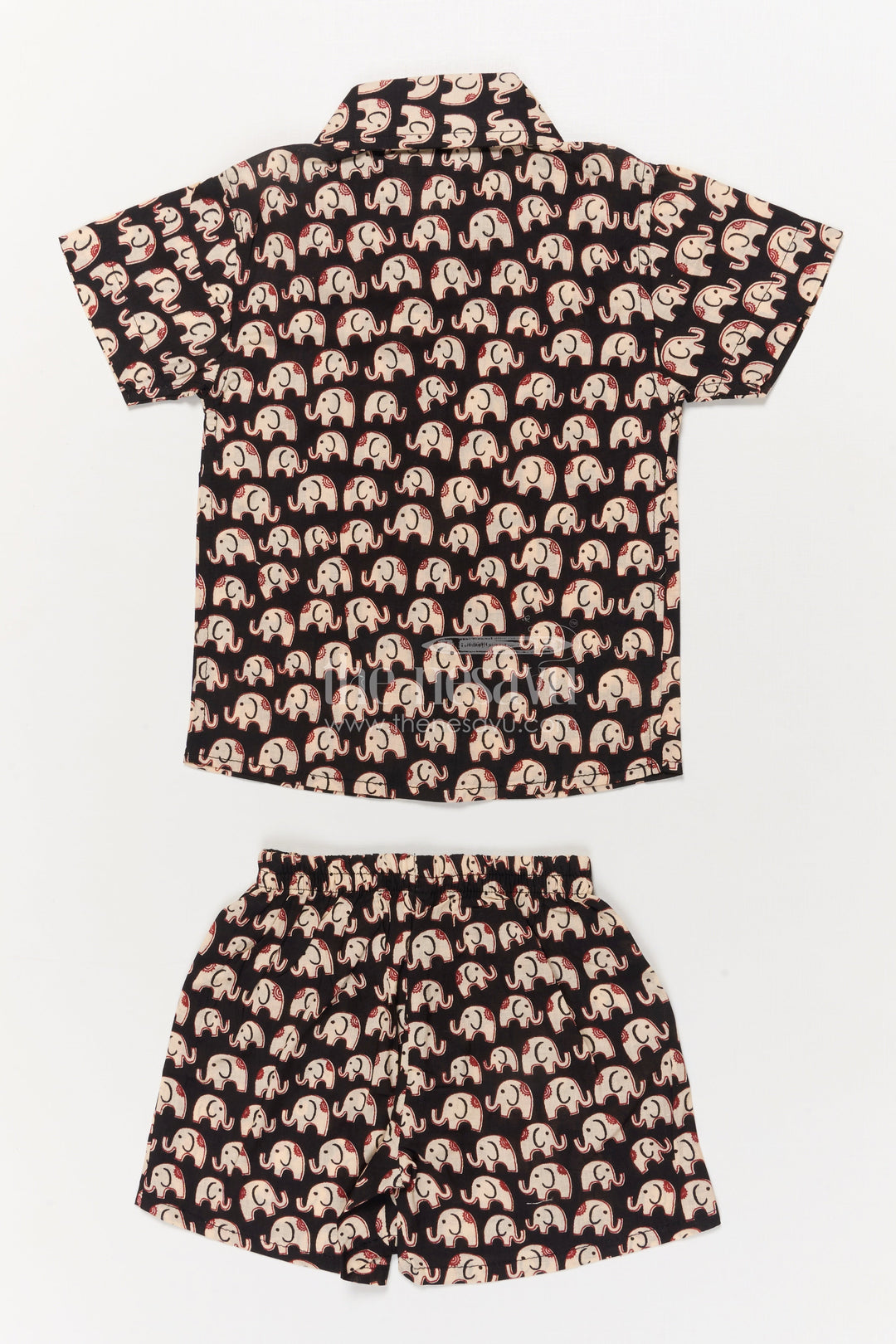 The Nesavu Boys Casual Set Boys Cotton Casual Wear Set with Elephant Pattern for Playful Days Nesavu Nesavu boys cotton set with elephant digital print – breathable casual outfit for toddlers