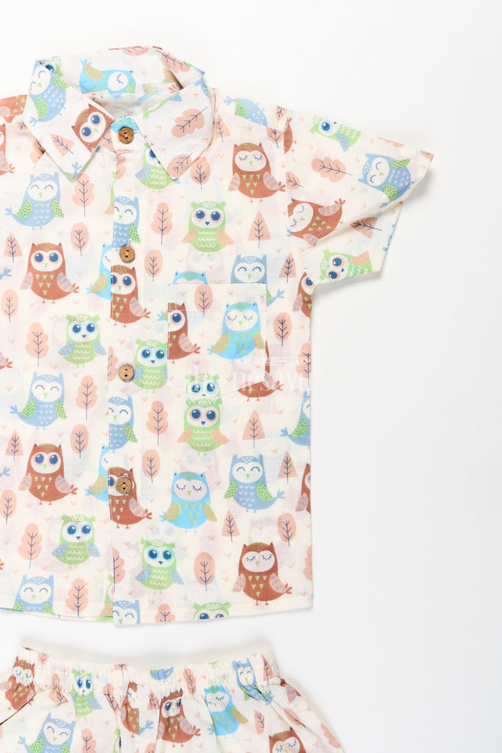 The Nesavu Boys Casual Set Boys Cotton Casual Wears Set in Multicolor Animal Print with Short Sleeve Shirt and Shorts Nesavu Boys Cotton Casual Wears Set Multicolor Animal Print Button-Up Shirt | The Nesavu