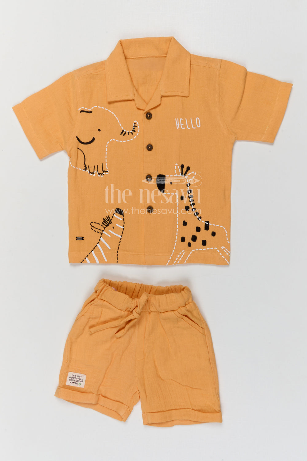 The Nesavu Boys Casual Set Boys Cotton Co Ord Set for Daily Wear and Casual Outings Nesavu Nesavu boys cotton co ord set for daily wear and casual outings with breathable muslin fabric and comfort fit