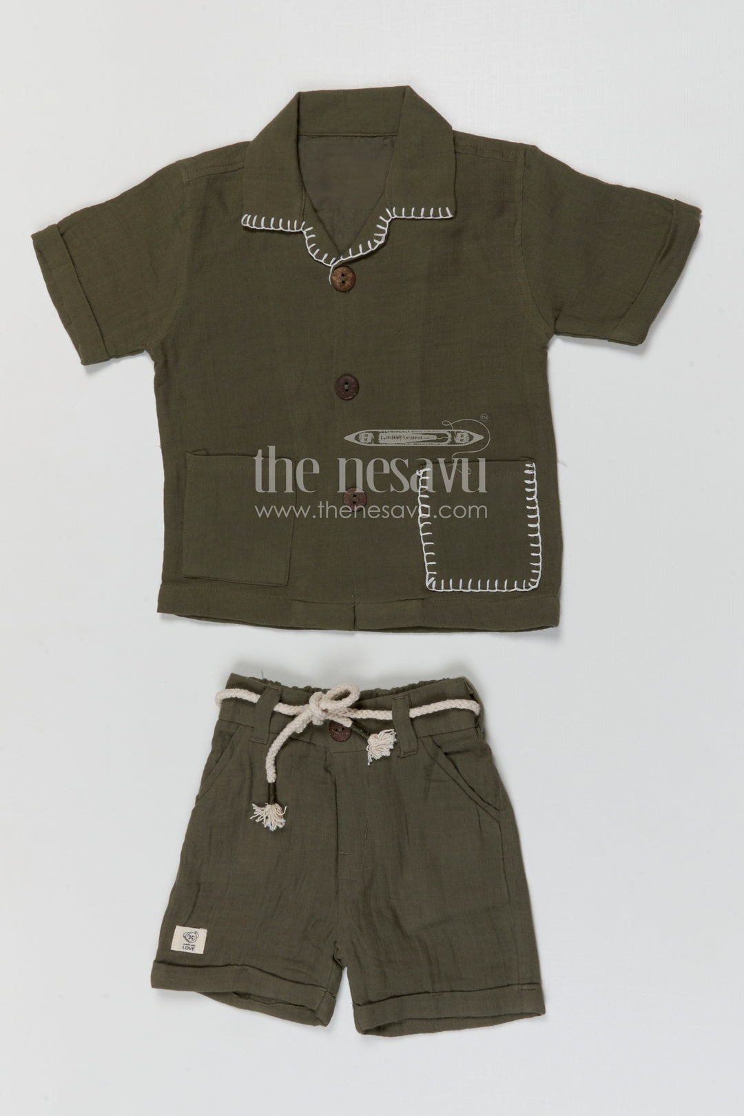 The Nesavu Boys Casual Set Boys Cotton Co Ord Set for Summer Outings and Everyday Wear Nesavu Nesavu boys cotton co ord set for summer outings and daily wear with breathable muslin fabric comfort fit