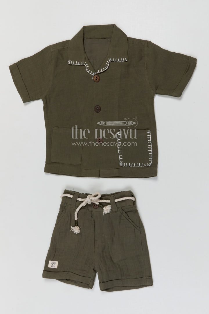 The Nesavu Boys Casual Set Boys Cotton Co Ord Set for Summer Outings and Everyday Wear Nesavu Nesavu boys cotton co ord set for summer outings and daily wear with breathable muslin fabric comfort fit