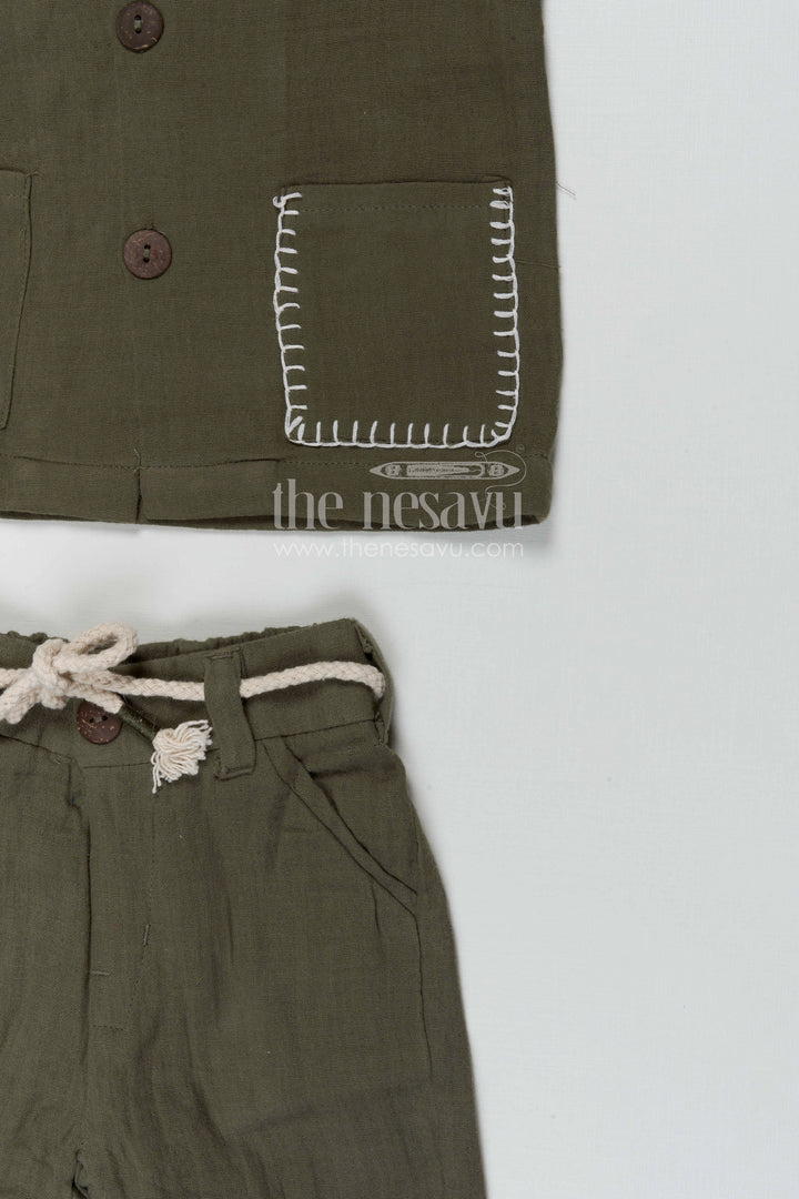 The Nesavu Boys Casual Set Boys Cotton Co Ord Set for Summer Outings and Everyday Wear Nesavu Nesavu boys cotton co ord set for summer outings and daily wear with breathable muslin fabric comfort fit