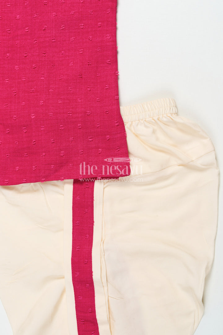 The Nesavu Boys Dothi Set Boys Cotton Dhoti Kurta Set for Temple Visits and Festive Rituals Nesavu Nesavu boys cotton dhoti kurta set traditional ceremonies cultural celebrations