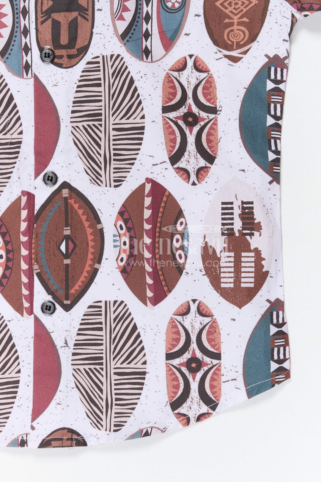 The Nesavu Boys Cotton Shirt Boys Cotton Geometric Print Shirt for Casual Outings and Everyday Comfort Nesavu Nesavu boys cotton geometric digital print shirt for casual outings and everyday wear