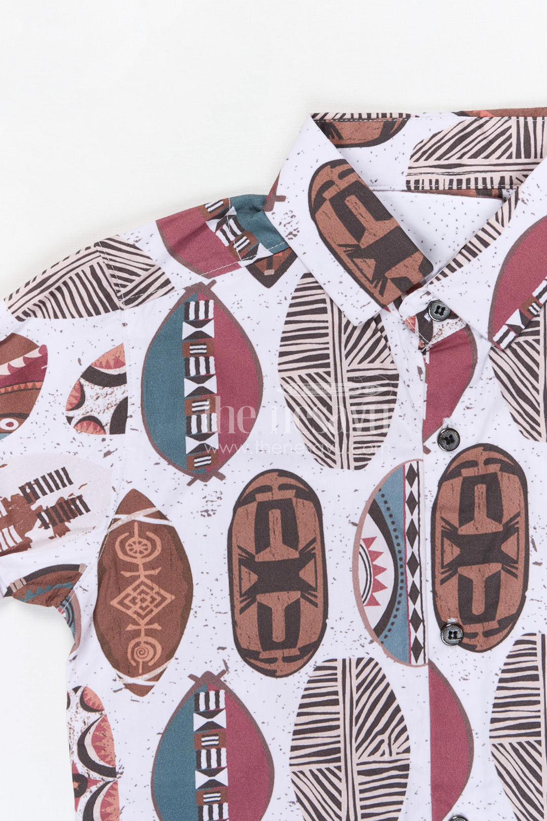 The Nesavu Boys Cotton Shirt Boys Cotton Geometric Print Shirt for Casual Outings and Everyday Comfort Nesavu Nesavu boys cotton geometric digital print shirt for casual outings and everyday wear