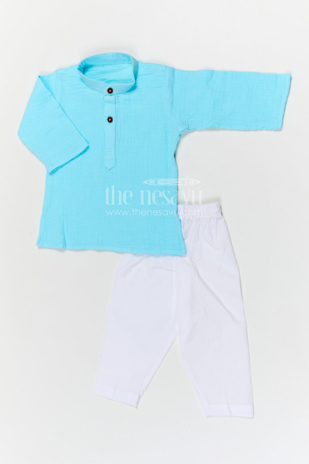 The Nesavu Boys Casual Set Boys Cotton Kurta Set for Casual Outings and Festive Wear Nesavu Nesavu boys muslin cotton kurta set for casual outings and festive family gatherings