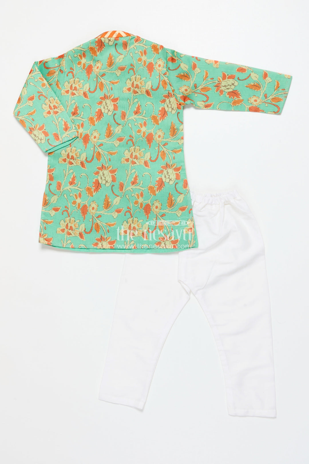 The Nesavu Boys Kurtha Set Boys Cotton Kurta Set for Weddings, Festivals and Photo Shoots Nesavu Nesavu boys festive kurta pyjama set floral print weddings cultural events