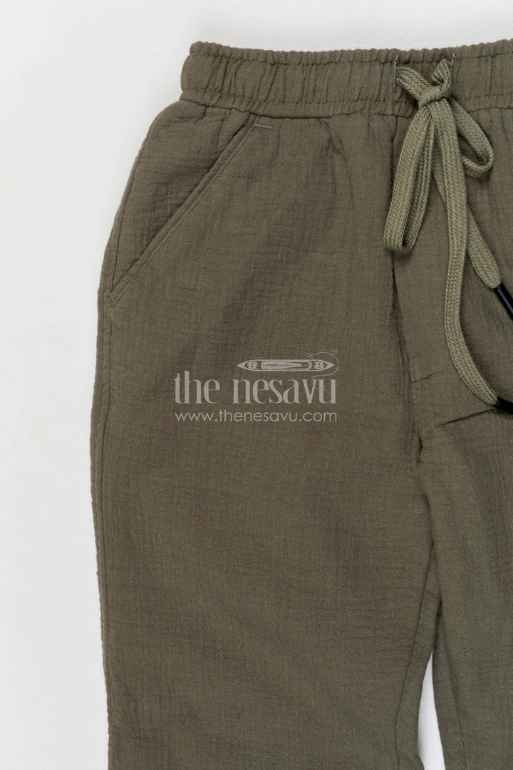 The Nesavu Boys Pant Boys Cotton Pants for Everyday Comfort and Casual Outings Nesavu Nesavu boys muslin cotton pants comfortable everyday casual wear for kids