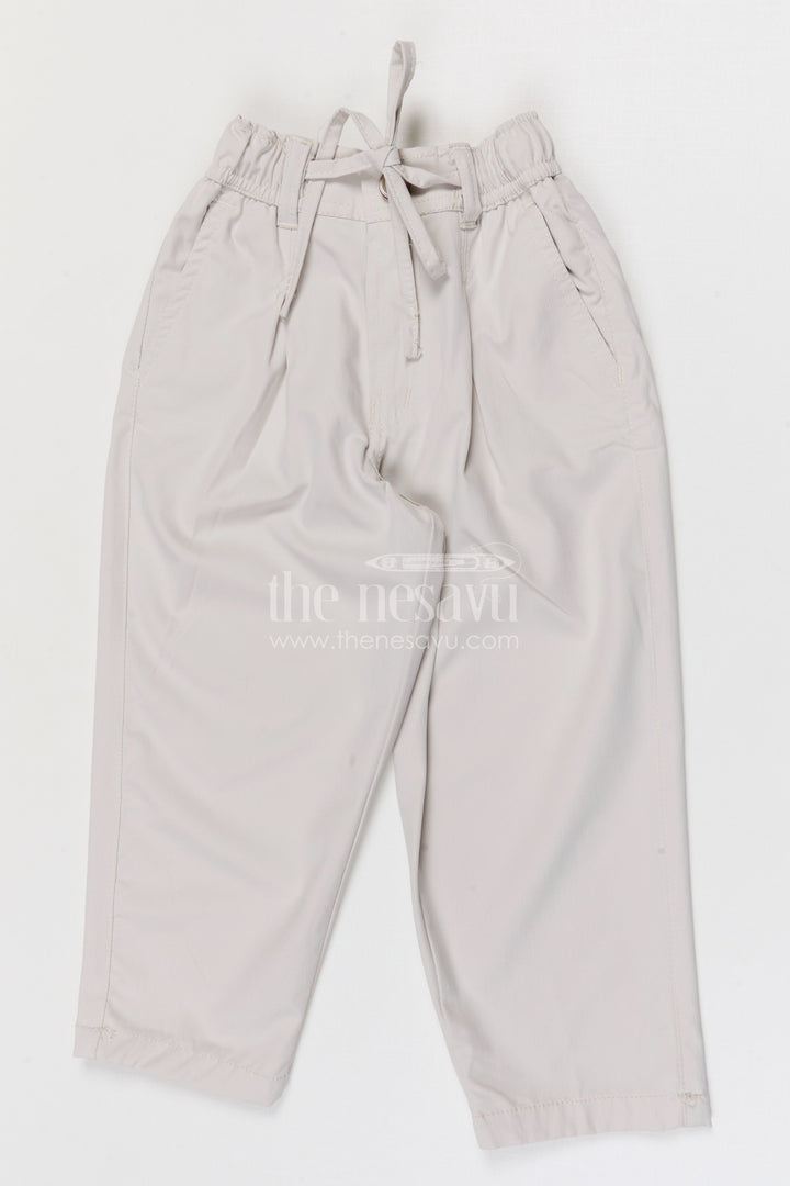 The Nesavu Boys Pant Boys Cotton Pants for School and Casual Plays Nesavu 22 (4Y) / Cream / Cotton BWP028A-22 Nesavu boys cotton twill pants for school and everyday casual wear for kids