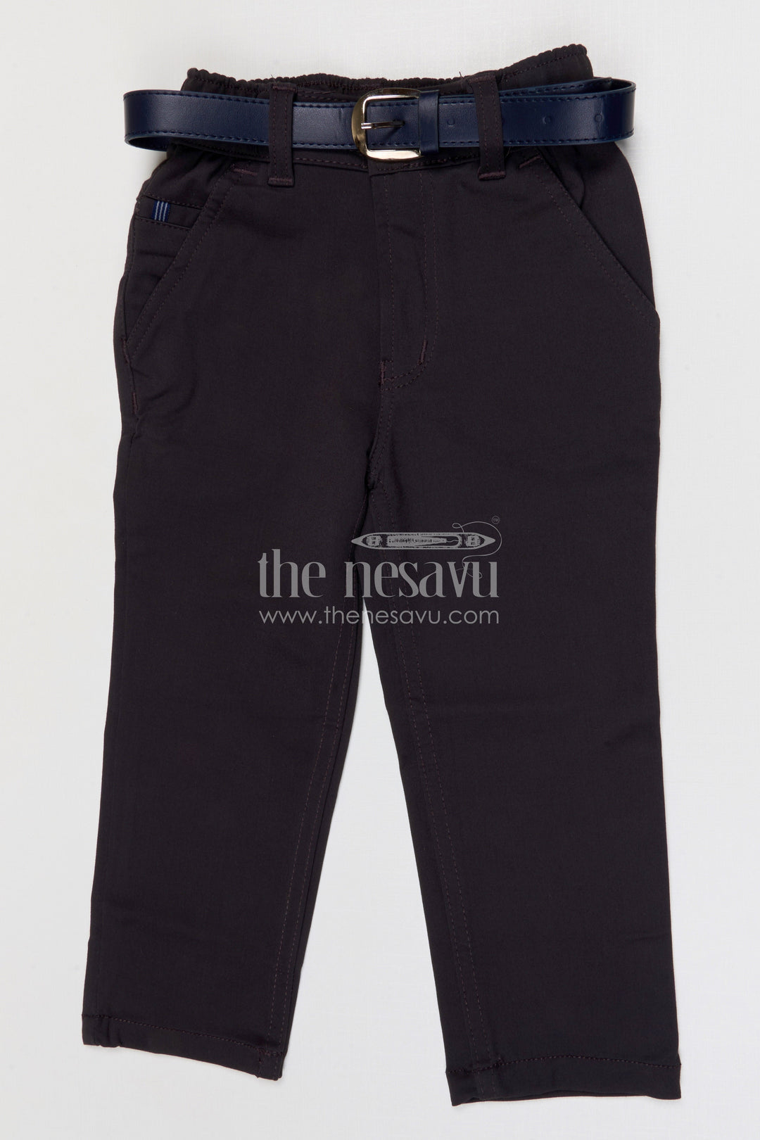 The Nesavu Boys Pant Boys Cotton Pants for School and Comfortable Everyday Wear Nesavu 22 (4Y) / Gray / Cotton BWP029E-22 Nesavu boys cotton pants for school uniform and everyday casual wear for kids