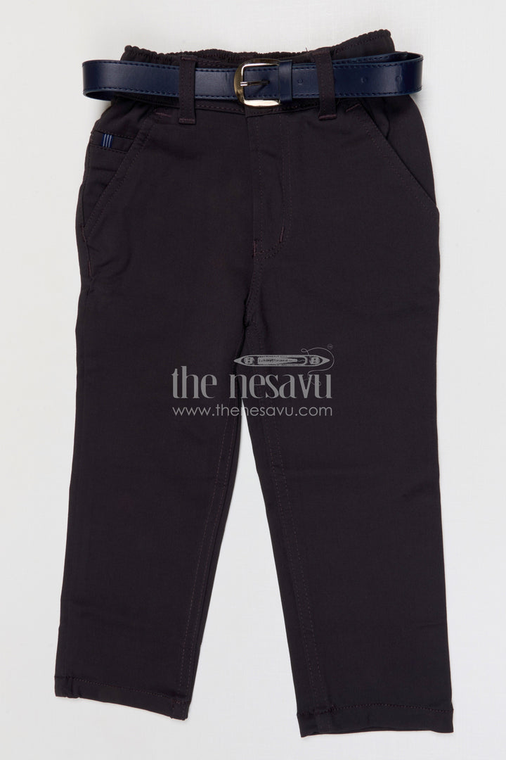 The Nesavu Boys Pant Boys Cotton Pants for School and Comfortable Everyday Wear Nesavu 22 (4Y) / Gray / Cotton BWP029E-22 Nesavu boys cotton pants for school uniform and everyday casual wear for kids