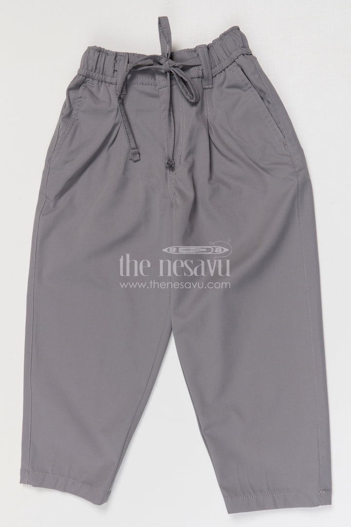 The Nesavu Boys Pant Boys Cotton Pants for School and Everyday Comfort Nesavu 22 (4Y) / Gray / Cotton BWP028D-22 Nesavu boys cotton twill pants for school and everyday casual kids wear