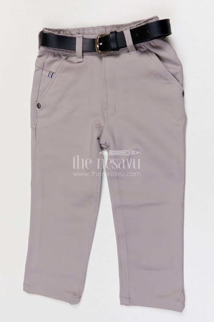 The Nesavu Boys Pant Boys Cotton Pants for School and Everyday Joyfull Events Nesavu 22 (4Y) / Gray / Cotton BWP029C-22 Nesavu boys cotton pants for school uniform and everyday casual kids wear