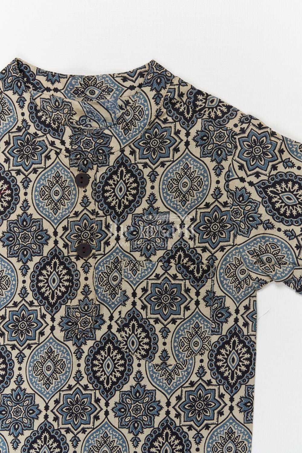 The Nesavu Boys Cotton Shirt Boys Cotton Printed Shirt for Casual Ethnic Day Looks Nesavu Nesavu boys cotton shirt with ethnic digital print – perfect for casual and festive wear