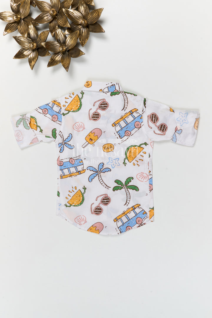 The Nesavu Boys Cotton Shirt Boys Cotton Printed Shirt for Casual Outings and Playtime Nesavu Nesavu boys cotton printed shirt for casual outings playful everyday kids wear