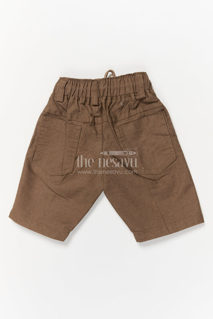 The Nesavu Boys Shorts Boys Cotton Printed Shorts with Fun Character Design and Elastic Waist Nesavu Fun cotton shorts for boys with character print and drawstring elastic waistband