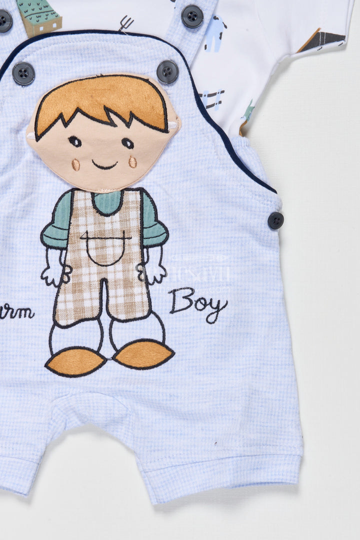 The Nesavu Boys Casual Set Boys Cotton Romper-style Co-ord Set for Casual Daywear Nesavu Nesavu boys cotton romper-style printed outfit everyday comfort toddler play