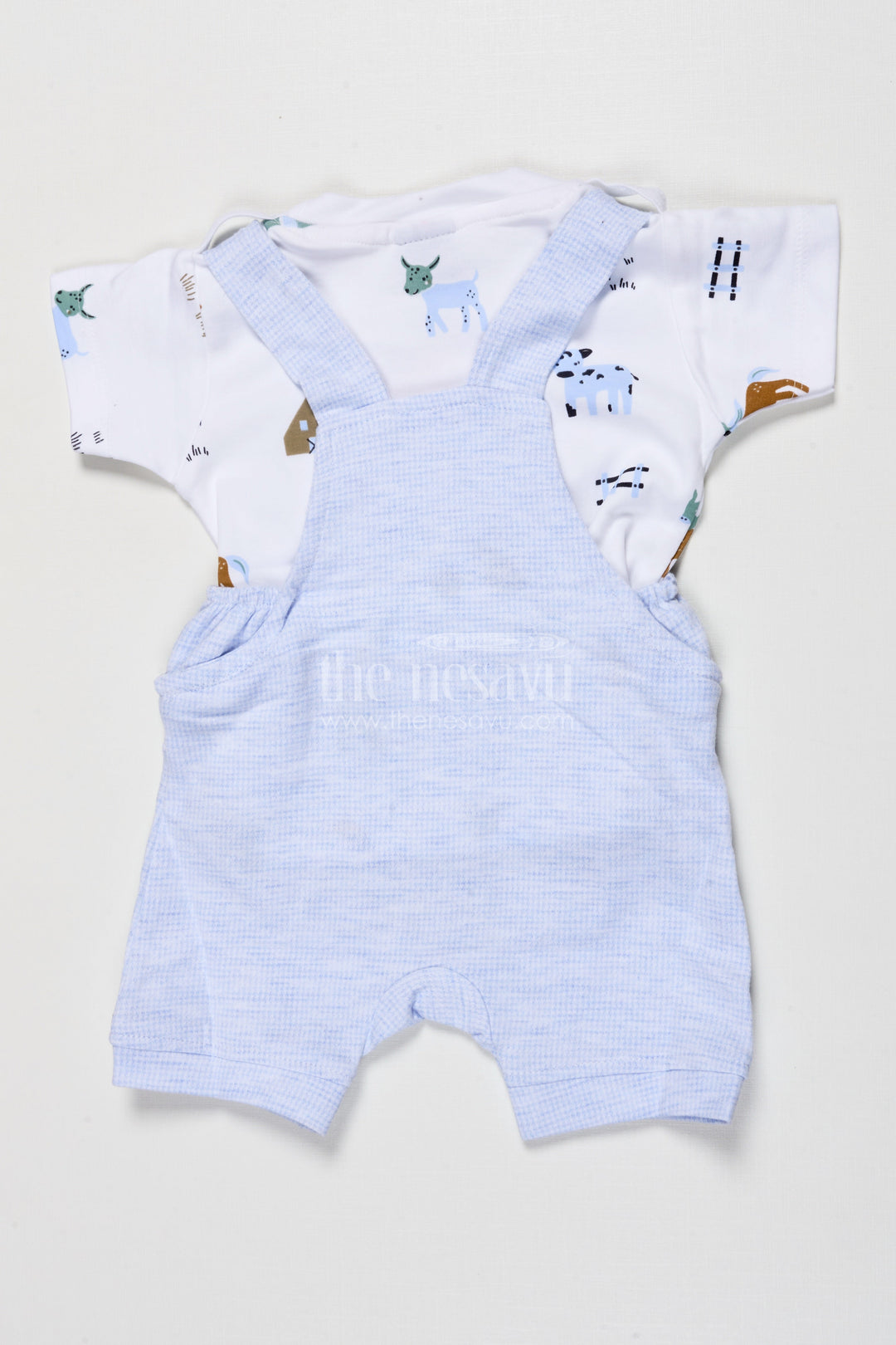 The Nesavu Boys Casual Set Boys Cotton Romper-style Co-ord Set for Casual Daywear Nesavu Nesavu boys cotton romper-style printed outfit everyday comfort toddler play