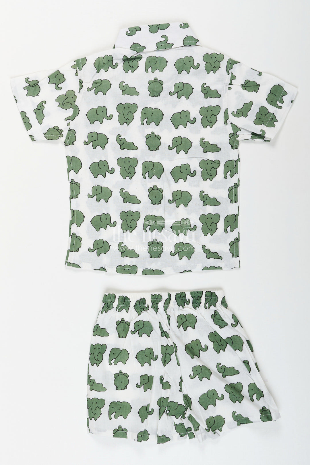 The Nesavu Boys Casual Set Boys cotton set with elephant print for everyday adventures Nesavu Nesavu toddler boys elephant print co-ord set  cotton casual outfit daily comfort play