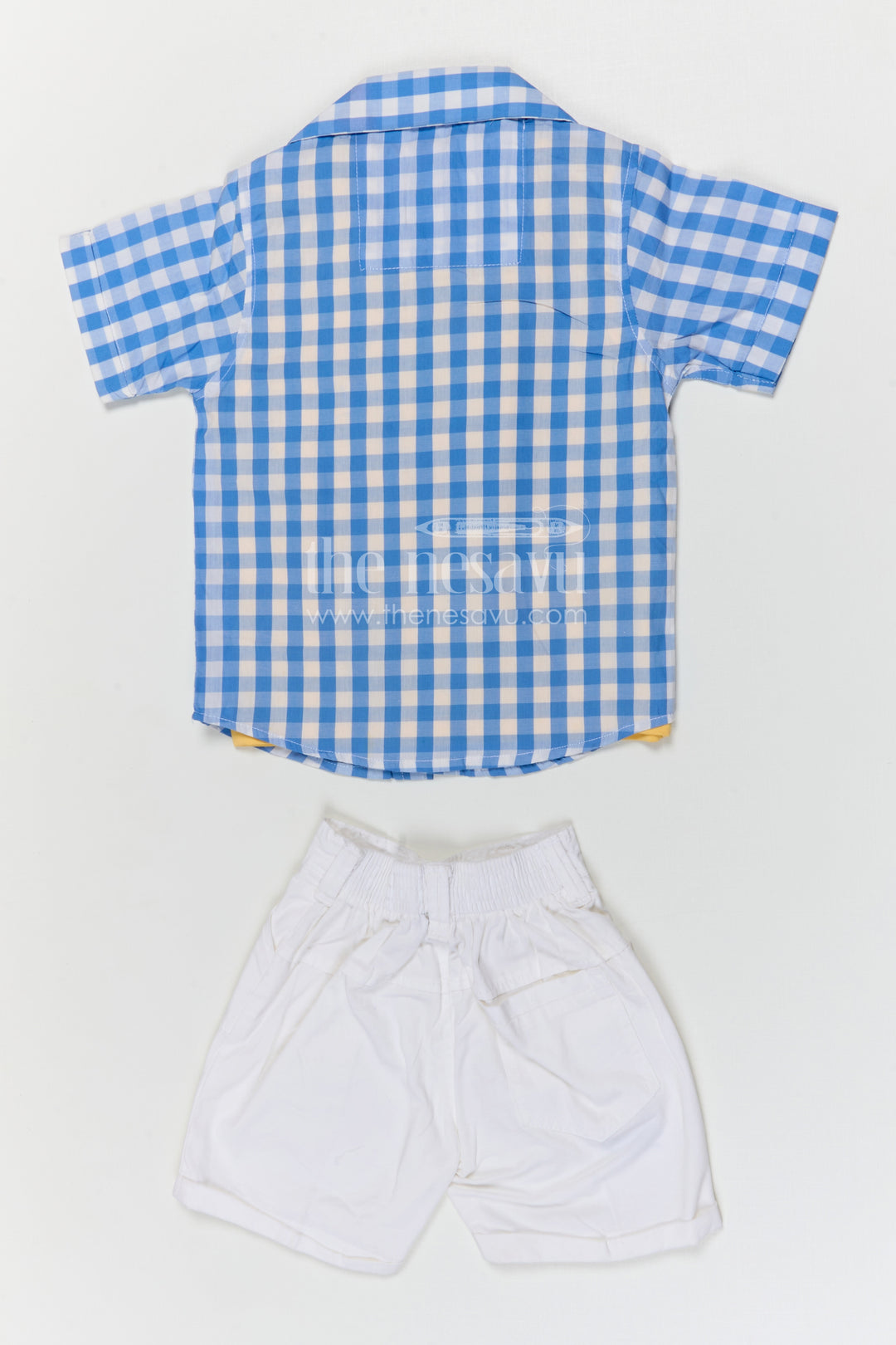 The Nesavu Boys Casual Set Boys Cotton Shirt and Shorts Set for Outings and Everyday Wear Nesavu Nesavu boys cotton checked shirt and shorts set for outings and daily wear with breathable comfort fit