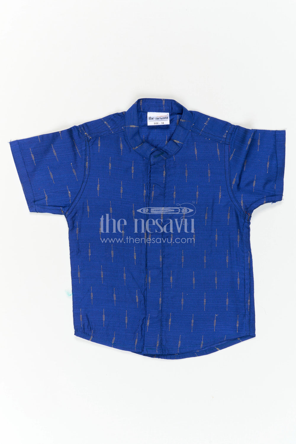 The Nesavu Boys Cotton Shirt Boys Cotton Shirt for Birthday Outings and Smart Casual Occasions Nesavu Nesavu Boys Chanderi Cotton Shirt With Jacquard Print For Birthdays And Casual Occasions