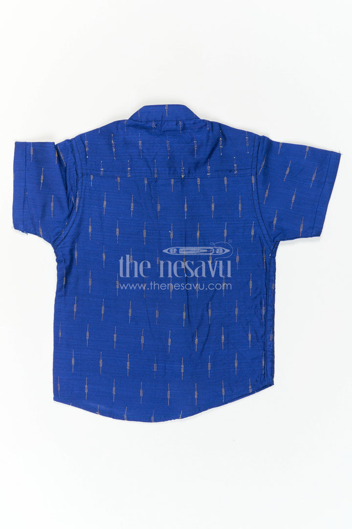 The Nesavu Boys Cotton Shirt Boys Cotton Shirt for Birthday Outings and Smart Casual Occasions Nesavu Nesavu Boys Chanderi Cotton Shirt With Jacquard Print For Birthdays And Casual Occasions