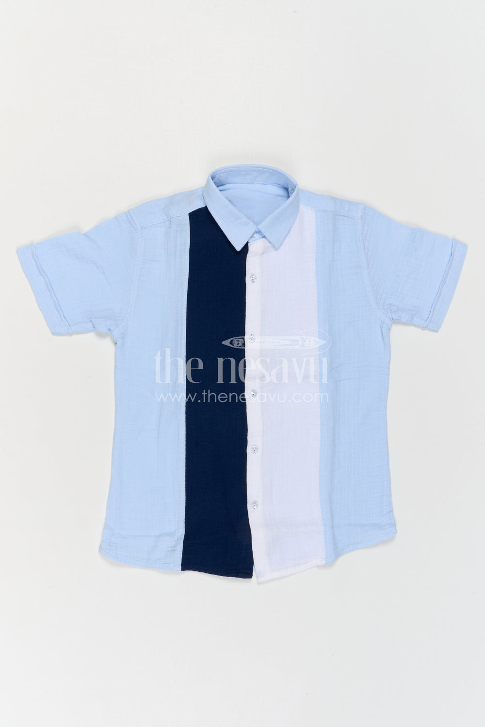 The Nesavu Boys Cotton Shirt Boys Cotton Shirt for Casual Wear and Comfortable Outings Nesavu Nesavu Boys Muslin Cotton Shirt For Casual Wear Breathable Comfortable Stylish Outfit For Kids