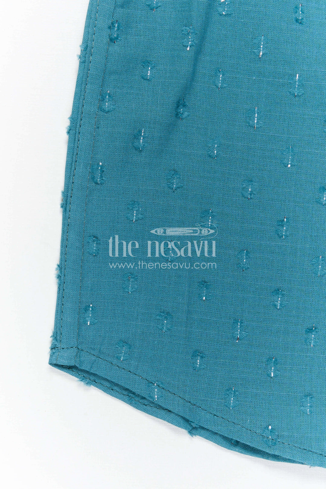 The Nesavu Boys Cotton Shirt Boys Cotton Shirt for Casual Wear and Outings Nesavu Nesavu Boys Blue Cotton Shirt With Shimmer Butti Design For Casual Wear Outings And Everyday Comfort
