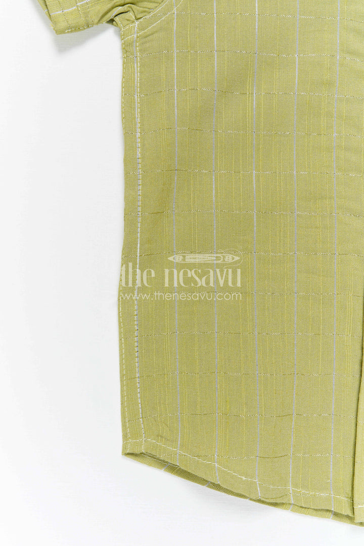 The Nesavu Boys Cotton Shirt Boys Cotton Shirt for Daily Wear and Casual Outings Nesavu Nesavu Boys Green Cotton Shirt With Checked Design For Casual Wear Daily Outings And Comfortable Styling