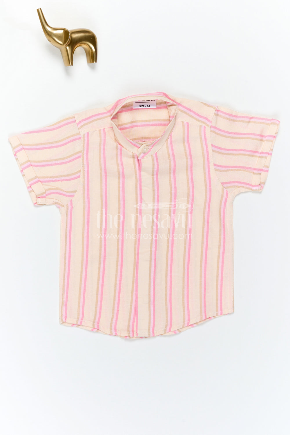 The Nesavu Boys Cotton Shirt Boys Cotton Shirt for Daily Wear and Outdoor Sports Play Nesavu Nesavu Boys Cotton Striped Shirt For Daily Wear And Outdoor Play With Breathable Comfortable Fabric