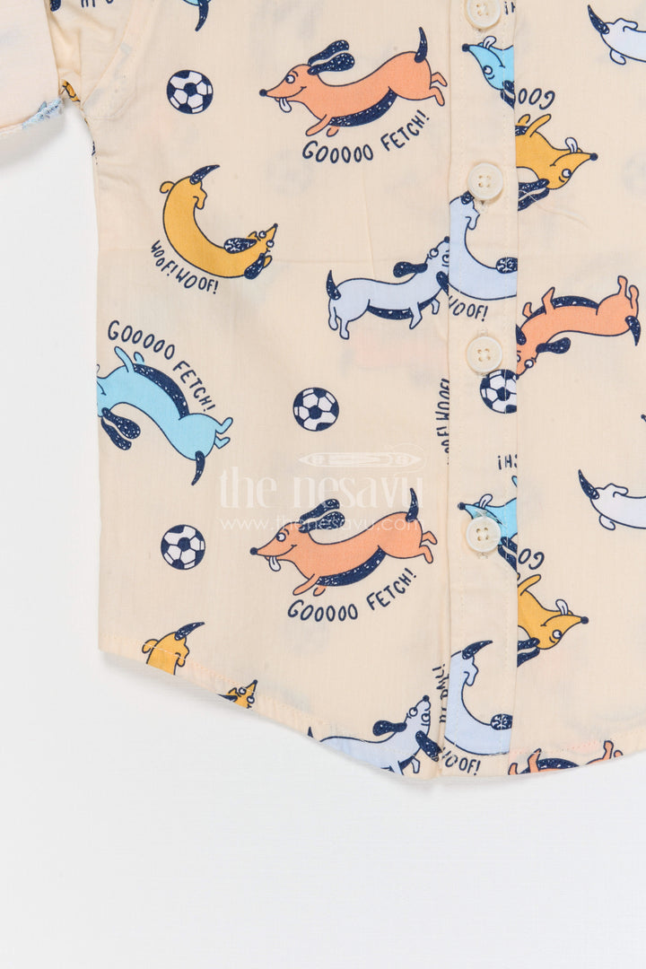 The Nesavu Boys Cotton Shirt Boys Cotton Shirt for Everyday Outings and Playtime Nesavu Nesavu boys cotton shirt with animal digital print casual everyday kids outfit