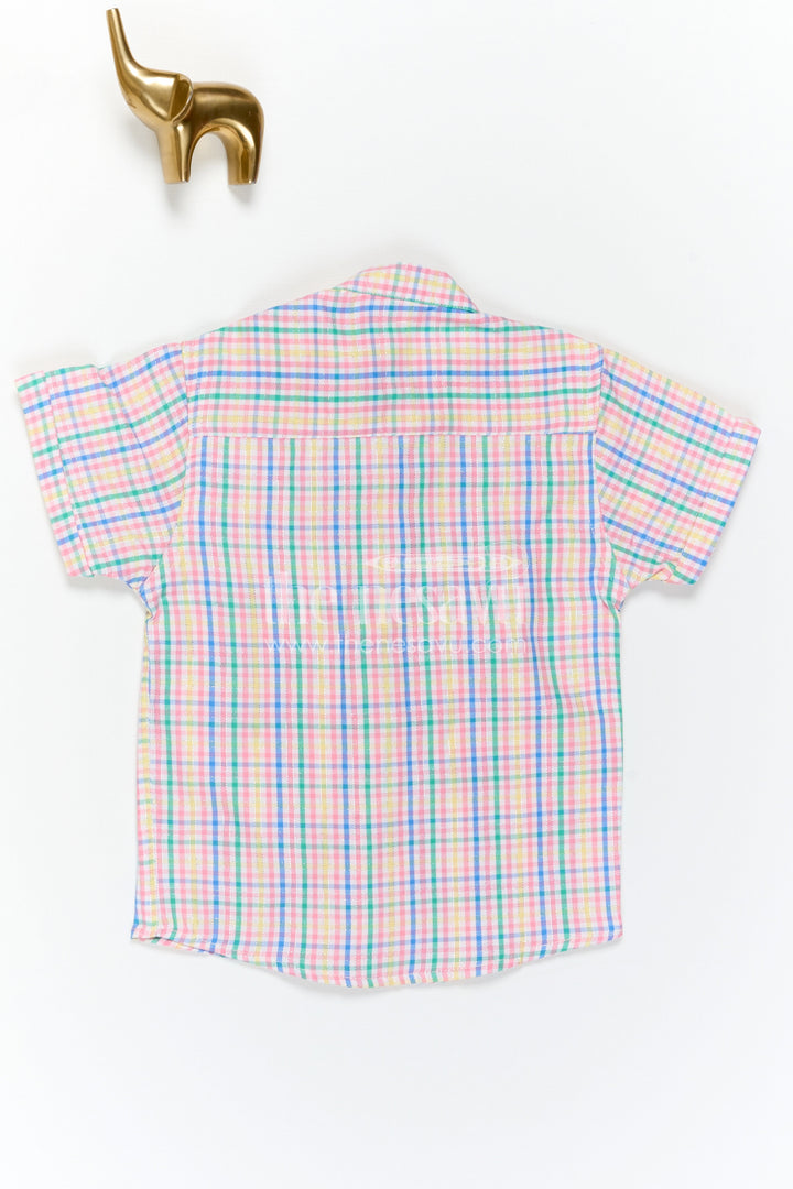 The Nesavu Boys Cotton Shirt Boys Cotton Shirt for Family Outings and Weekend Wear Nesavu Nesavu Boys Cotton Checked Shirt For Family Outings And Weekend Wear With Breathable Multicolour Design