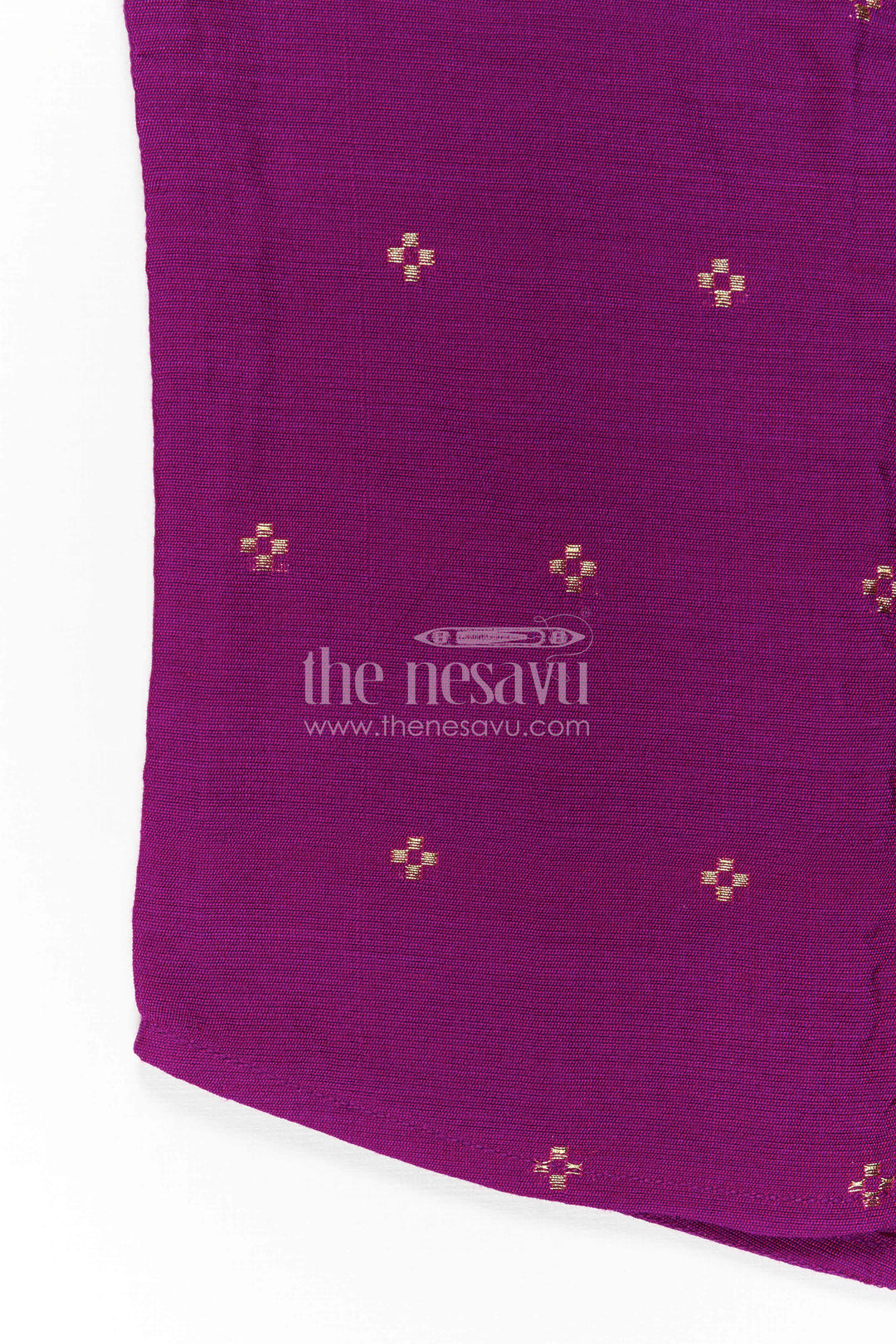 The Nesavu Boys Cotton Shirt Boys Cotton Shirt for Festive Family Outings and Casual Celebrations Nesavu Nesavu Boys Chanderi Cotton Shirt With Jacquard Print For Festive Outings And Celebrations