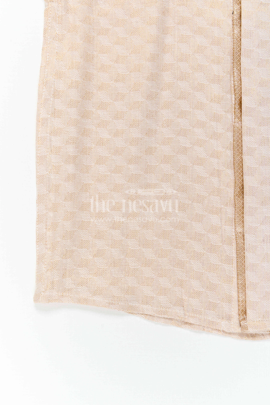 The Nesavu Boys Cotton Shirt Boys Cotton Shirt for Festive Family Visits Nesavu Nesavu Boys Cotton Shirt For Festive Family Visits With Mandarin Collar And Textured Weave