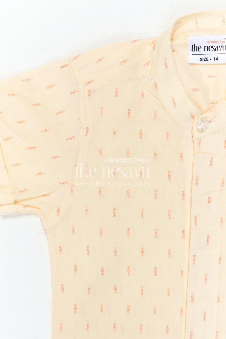 The Nesavu Boys Cotton Shirt Boys Cotton Shirt for Festive Outings and Traditional Wear Nesavu Nesavu Boys Cotton Butti Shirt For Festive Outings And Traditional Wear With Breathable Comfortable Fabric