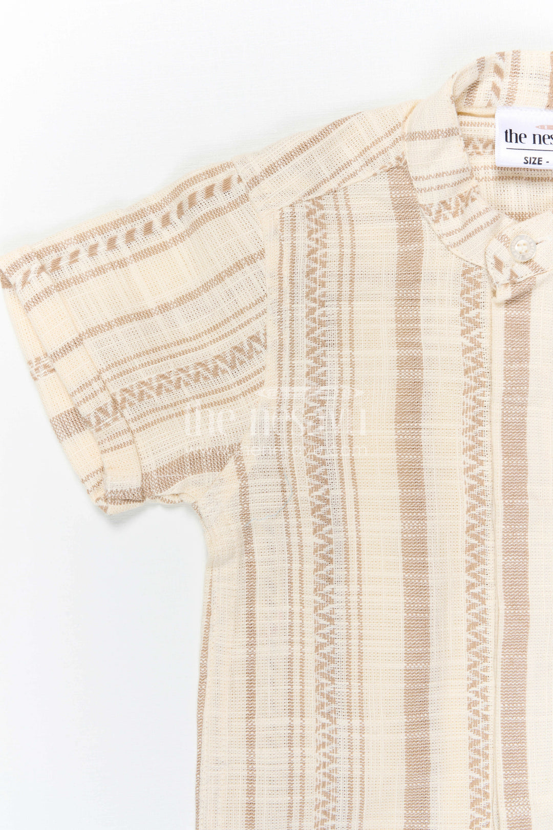 The Nesavu Boys Cotton Shirt Boys Cotton Shirt for Festive Wear and Special Occasional Event Nesavu Nesavu Boys Cotton Jacquard Shirt For Festive Wear And Special Occasions With Breathable Textured Fabric