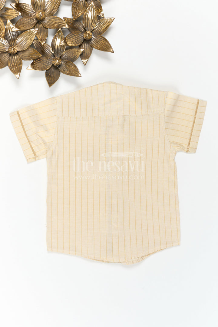 The Nesavu Boys Cotton Shirt Boys Cotton Shirt for School Celebration Day Nesavu Nesavu Boys Cotton Shirt For School Celebration Day With Mandarin Collar And Auto Applique