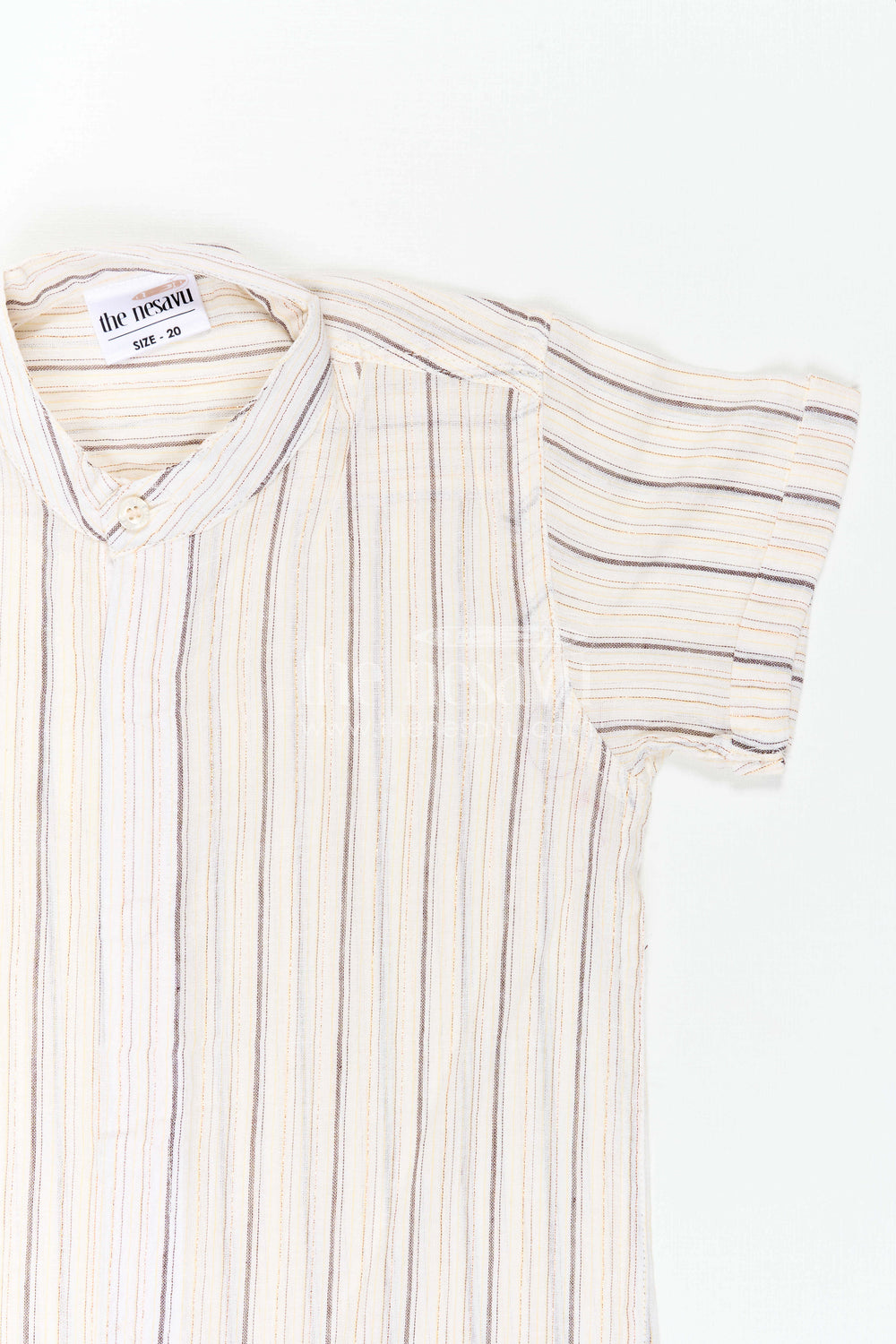 The Nesavu Boys Cotton Shirt Boys Cotton Shirt for School Ethnic Day Nesavu Nesavu Boys Cotton Shirt For School Ethnic Day With Striped Design And Mandarin Collar