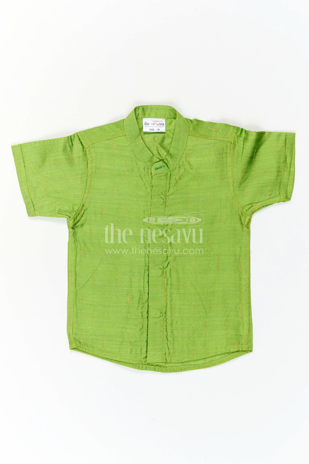 The Nesavu Boys Cotton Shirt Boys Cotton Shirt for School Events and Family Celebrations Nesavu Nesavu Boys Chanderi Cotton Shirt With Jacquard Print For School Events And Celebrations