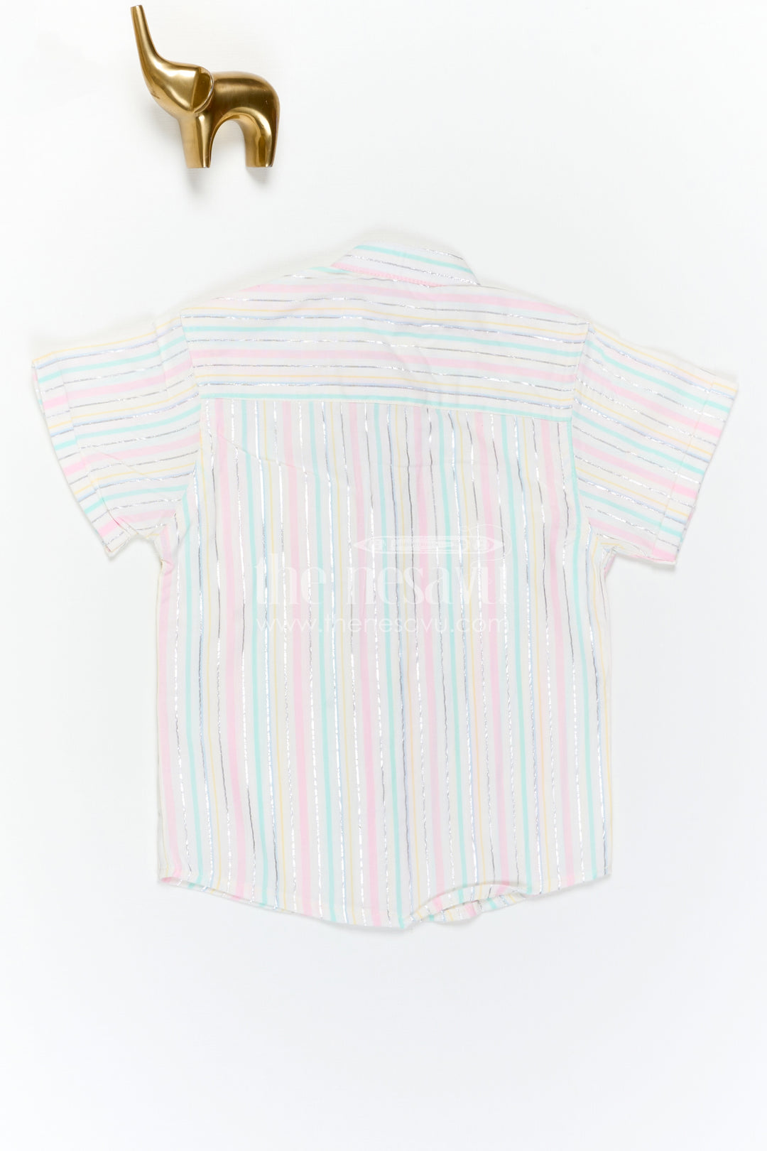 The Nesavu Boys Cotton Shirt Boys Cotton Shirt for Summer Outings and Vacation Wear Nesavu Nesavu Boys Cotton Striped Shirt For Summer Outings And Vacation Wear With Breathable Comfortable Fabric