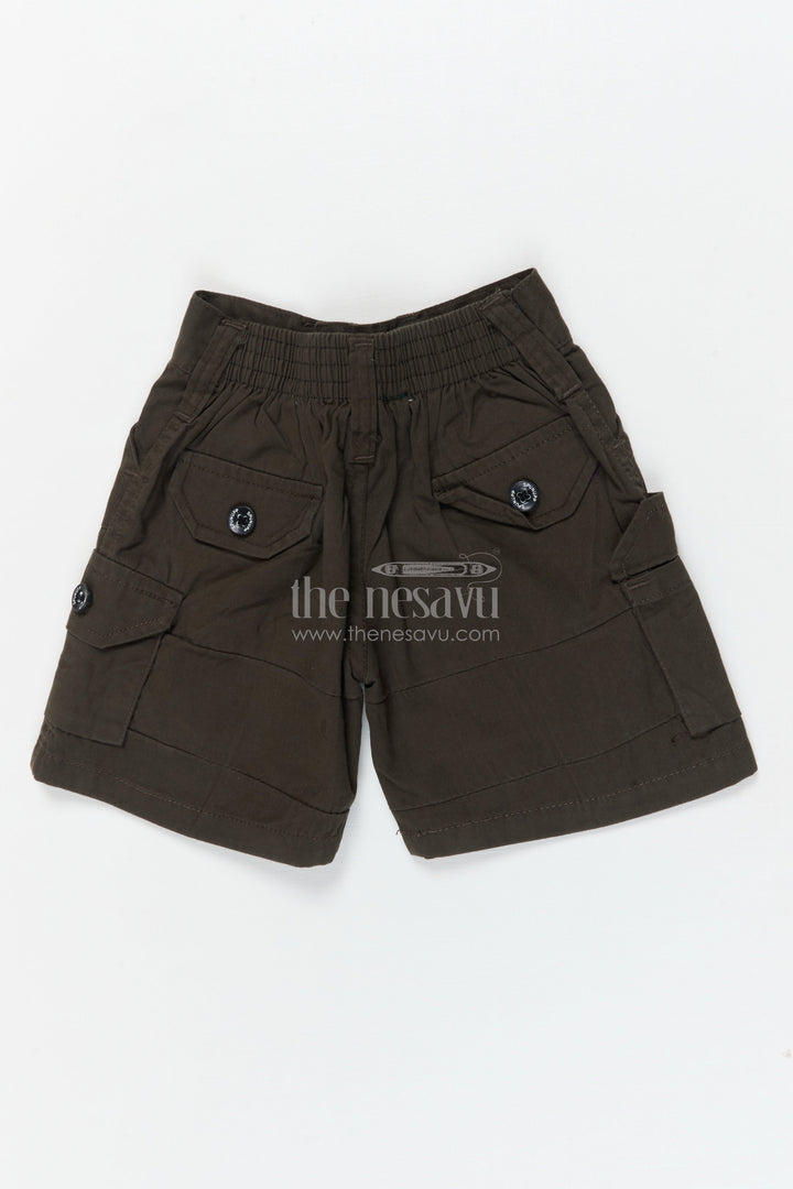 The Nesavu Boys Shorts Boys Cotton Shorts for Everyday Comfort and Movement Nesavu 16 (1Y) / Green / Cotton BWS074F-16 Nesavu boys daily-wear cotton shorts with flap pockets and structured fit for school and beyond